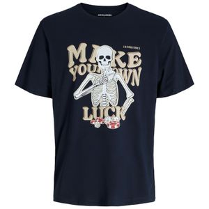 Jack&Jones T-Shirt Übergröße navy Skullprint JJSULLY