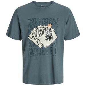 Jack&Jones T-Shirt Übergröße blaugrau Skull JJSULLY