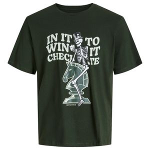 Jack&Jones T-Shirt Übergröße dunkeloliv Skull JJSULLY