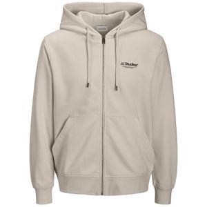 Jack&Jones Übergröße Kapuzen-Sweatjacke JJESOHO beige