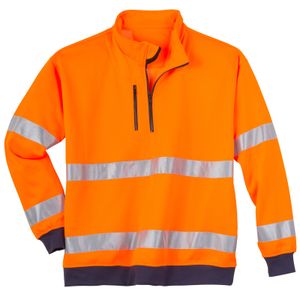 Qualitex XXL Warnschutz-Sweatshirt warnorange Signal WS