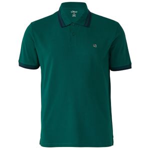 s.Oliver Übergrößen Poloshirt grün Kontraststreifen