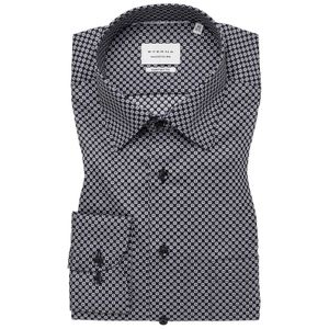 Eterna Übergröße Langarmhemd schwarz-weiß Alloverprint