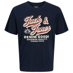 Jack&Jones T-Shirt Übergröße navy großer Logoprint