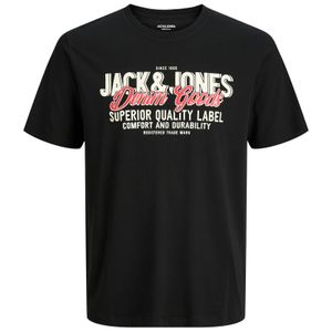 Jack&Jones T-Shirt Übergröße schwarz großer Logoprint