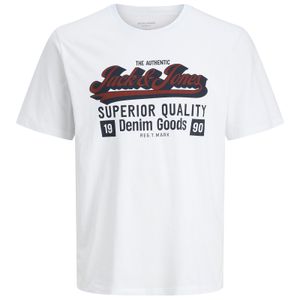 Jack&Jones T-Shirt Übergröße weiß großer Logoprint