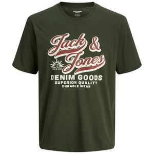 Jack&Jones T-Shirt Übergröße oliv großer Logoprint