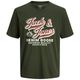 Jack&Jones T-Shirt Übergröße oliv großer Logoprint