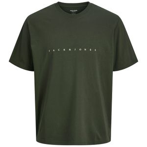 Jack&Jones T-Shirt Übergröße oliv kleiner Logoprint