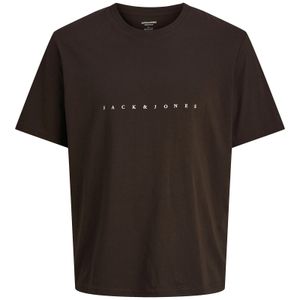 Jack&Jones T-Shirt Übergröße braun kleiner Logoprint