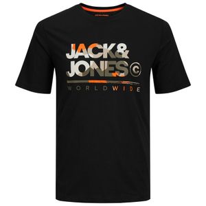 Jack&Jones T-Shirt schwarz Übergröße Logoprint JJLUKE