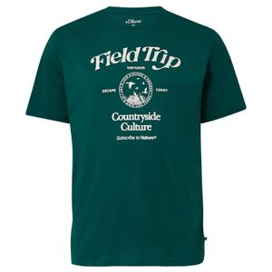 s.Oliver Übergrößen T-Shirt dunkelgrün Frontprint