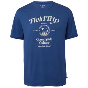 s.Oliver Übergrößen T-Shirt blau modisch Frontprint