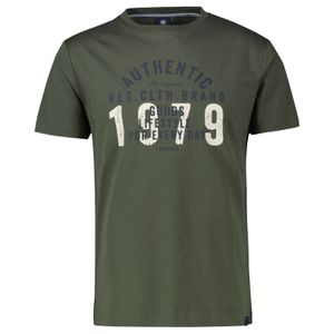 Lerros Übergrößen T-Shirt oliv Frontprint Authentic