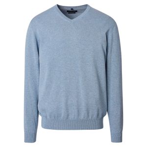 CasaModa Übergröße Pullover V-Neck hellblau melange
