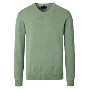 CasaModa Übergröße Pullover V-Neck salbeigrün melange