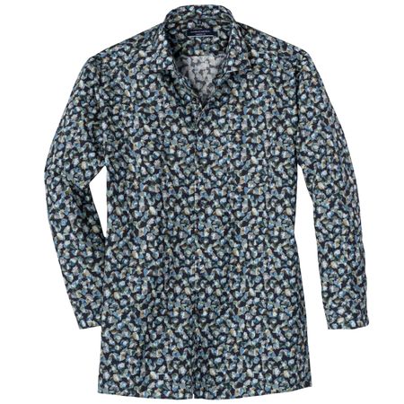 CasaModa Businesshemd floral Print Übergröße blau-grün