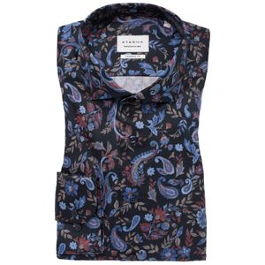 Eterna Übergröße Businesshemd bügelfrei blau-rot floral