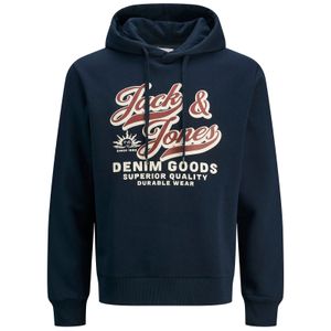 Jack&Jones Übergröße Hoodie dunkelblau JJELOGO Print