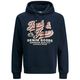 Jack&Jones Übergröße Hoodie dunkelblau JJELOGO Print