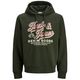 Jack&Jones Übergröße Hoodie oliv JJELOGO Print