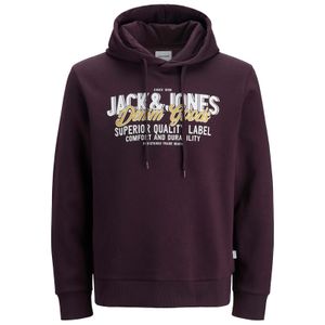 Jack&Jones Übergröße Hoodie pflaume JJELOGO Print