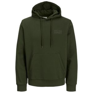 Jack&Jones Übergröße Hoodie oliv JJECORP Brustprint