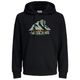 Jack&Jones Übergrößen Hoodie schwarz Frontprint JJSUN