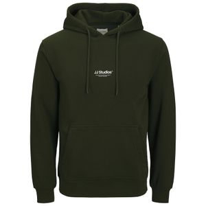 Jack&Jones Übergrößen Hoodie oliv Frontprint JJESOHO