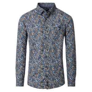 CasaModa Langarmhemd Übergröße floral blau-beige-braun