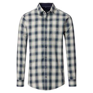 CasaModa Langarmhemd Übergröße grün-navy-braun kariert