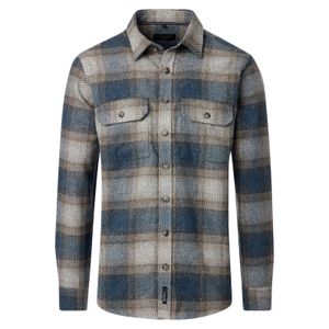CasaModa Übergrößen Hemdjacke Flanell Karo blau-beige