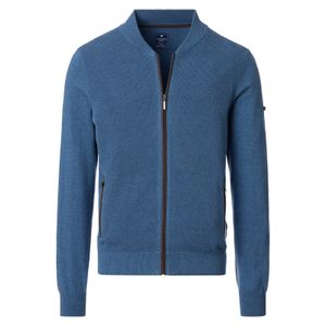 Redmond Übergrößen College-Strickjacke blau melange