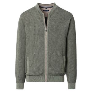 CasaModa Übergrößen Strickjacke graugrün melange