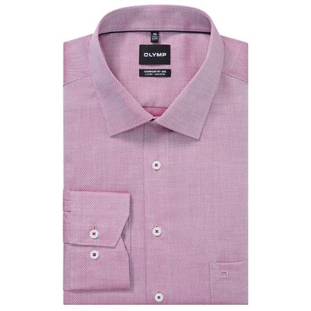 Olymp Übergrößen Langarmhemd bügelfrei Struktur hellrot