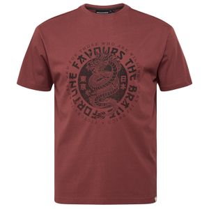 North Latitude T-Shirt Übergröße Drachenprint weinrot