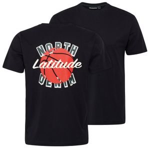 North Latitude Übergrößen T-Shirt schwarz Rückenprint