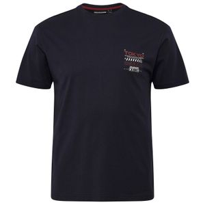 North Latitude Übergröße T-Shirt dunkelblau Brustprint