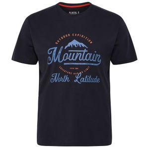 North Latitude Übergröße T-Shirt dunkelblau Frontprint