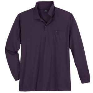 Ragman Softknit Langarm-Polo Übergrößen dunkellila