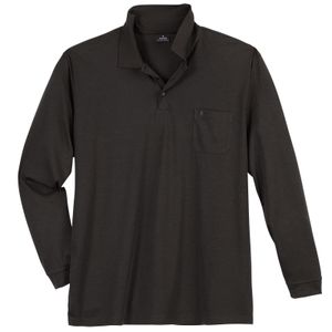Ragman Softknit Langarm-Polo Übergrößen dunkelbraun