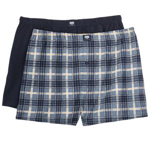 Ceceba XXL Boxershorts 2er-Pack navy/curry-blau Karo