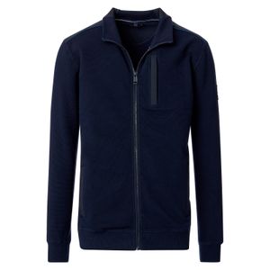 CasaModa Übergröße Stretch-Sweatjacke navy Stehkragen
