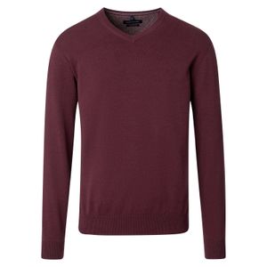 CasaModa Übergröße Pullover V-Neck bordeaux melange