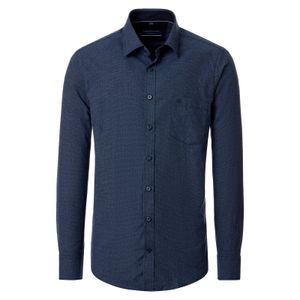 CasaModa Langarmhemd Übergrößen blau melange