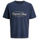 Jack&Jones T-Shirt blau used Übergröße JORINWOOD WASH