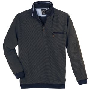 Hajo Sweat-Troyer Zipper Übergröße terracotta-navy