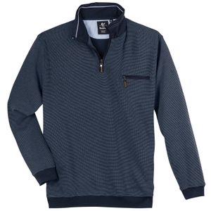 Hajo Sweat-Troyer Zipper Übergröße hellblau-navy