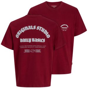 Jack&Jones T-Shirt weinrot XXL Rückenprint JORMEADOWS