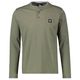 Lerros Henley-Langarmshirt Übergröße oliv geringelt